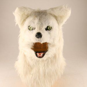 Halloween Costume White Wolf Head Adult Size Mascot